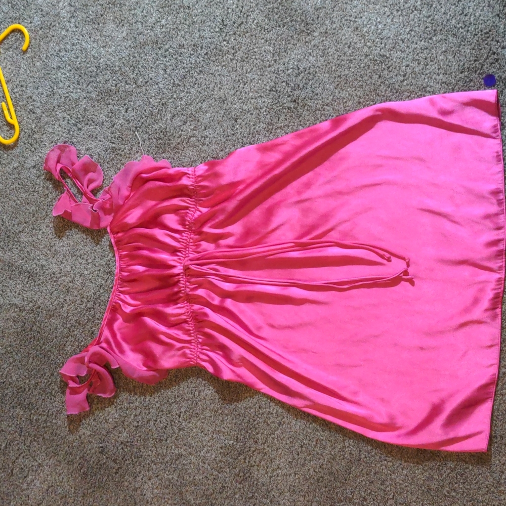 Women's size medium pink silk pajamas